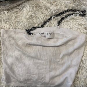 LF EMMA AND SAM DIAGONAL CHAIN CROP TOP